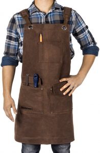 waxed canvas woodworking apron